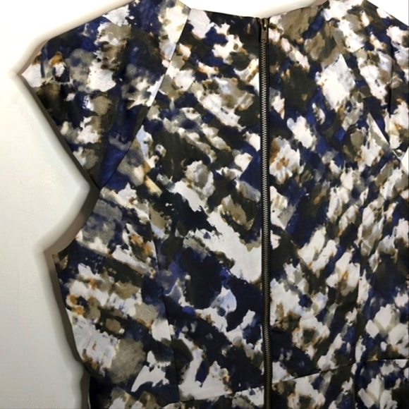 Silky Abstract Water Color Print Cocktail Dress Size 8P Ann Taylor- Party Dress - Picture 8 of 11